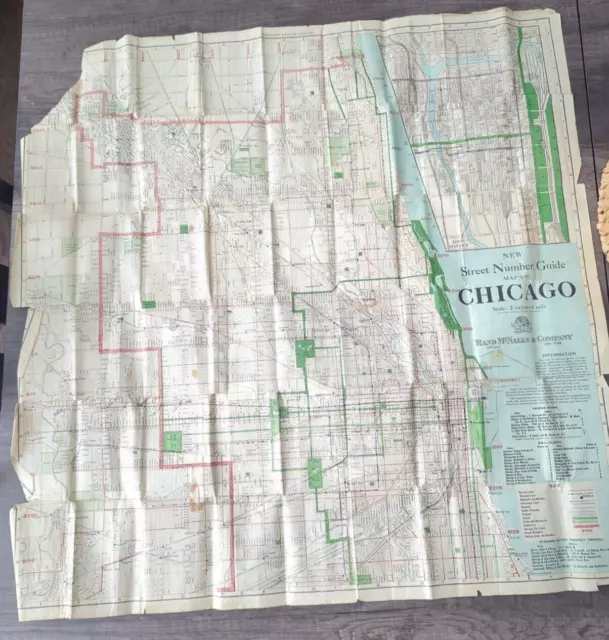 Very Old Rand McNally & Co. New Street Number Guide Map of Chicago 2