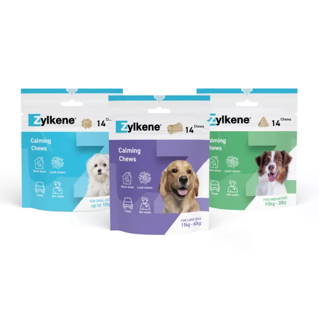 Zylkene Calming Dog Chews Anxiety Stress Relief Supplement - All Sizes