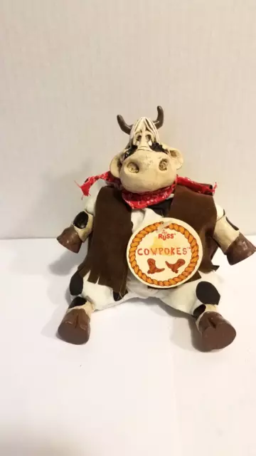 Vintage Russ Cowpokes Cow Figurine Kathleen Kelly Critter Factory
