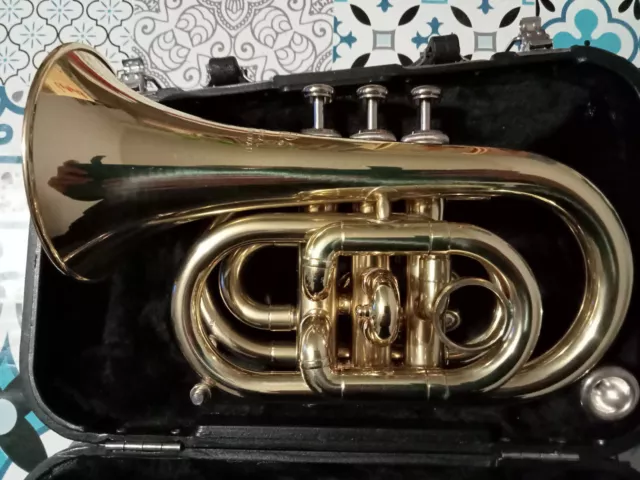 Trompette Jupiter jpt-416 Bb Gold de Poche avec valise de rangement 2