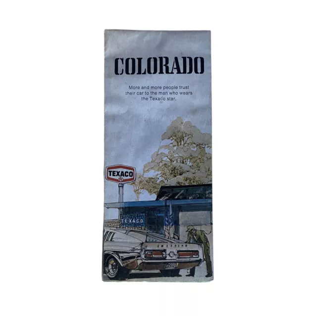 Vintage 1974 Texaco Colorado Oil Gas Station State Highway Travel Road Map READ