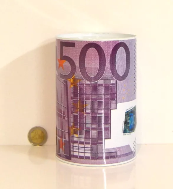 TIRELIRE BOITE MÉTALLIQUE cylindrique 500 Euros 149. Années 2000 - Money  Bank. EUR 19,56 - PicClick FR