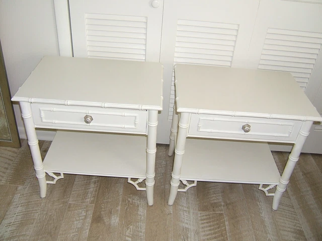 Vintage Thomasville Allegro Faux Bamboo Nightstands