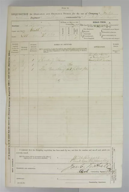 1864 Civil War Artillery General John Tidball Signed Parts Requisition Document