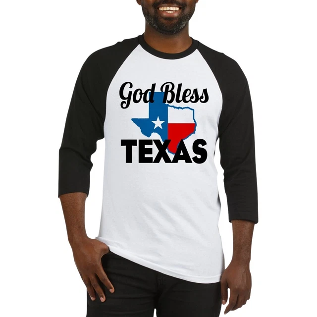 CafePress God Bless Texas Baseball Jersey Baseball Tee (112316281)