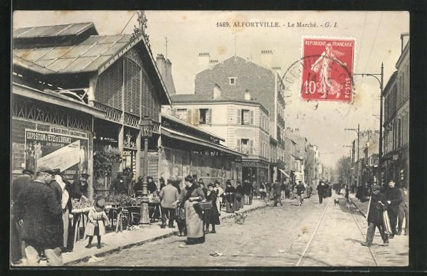 CPA Alfortville, Le Marché 1909
