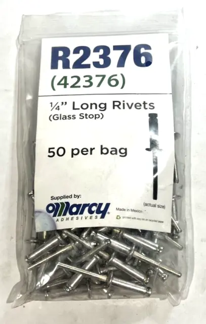 Marcy  Riveted Window Glass Stopper 1/4" Long Rivets 42376 (Bag of 50)