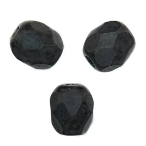 50 Perles Facettes en cristal de boheme 4mm  JET MAT - CHARBON