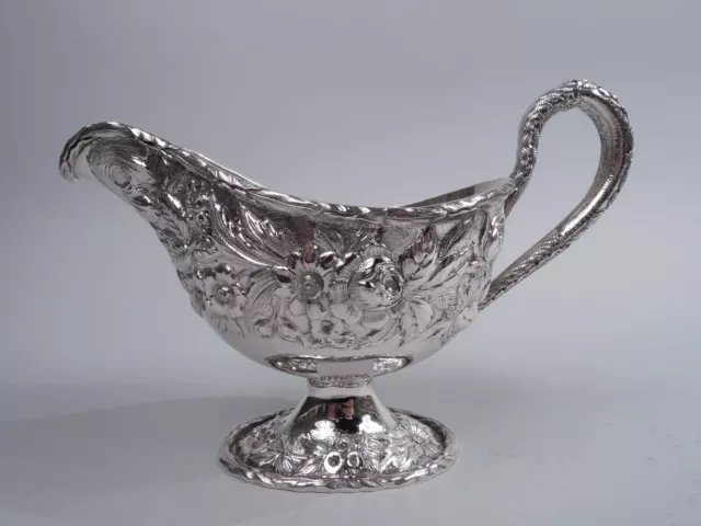 Kirk Gravy Boat 278F Antique Sauce Baltimore Repousse American Sterling Silver