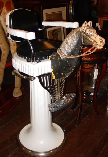 Rare antique Koken child's barber chair with Horse head-----16022