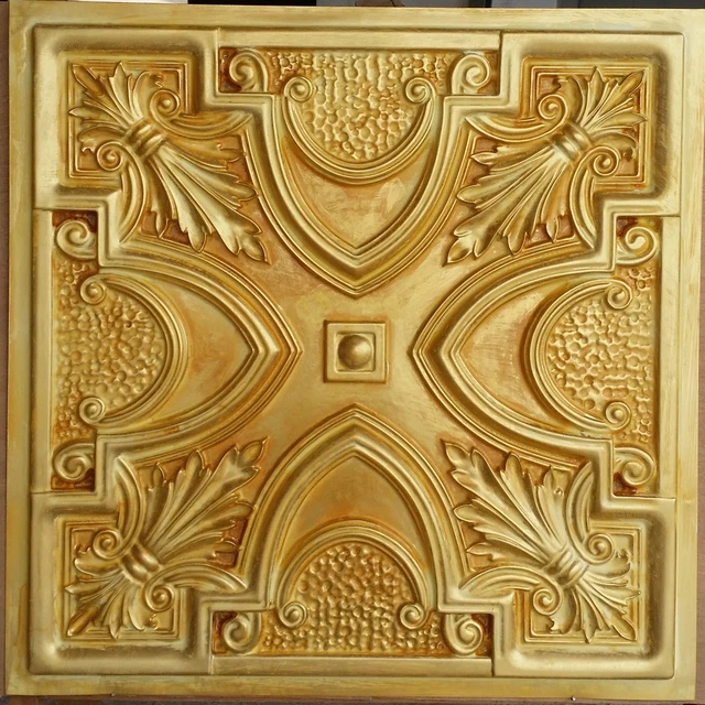 Ceiling tile Faux tin golden decor night club wall panel PL11 10pcs/lot