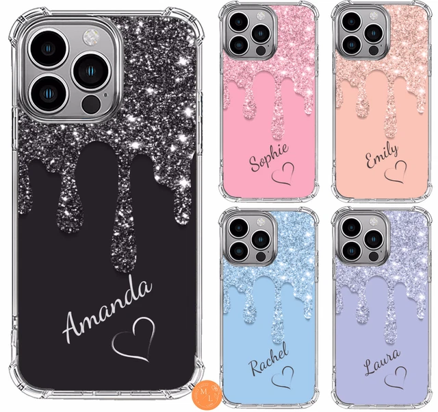Personalisierter Name Handyhülle Silikon Abdeckung stoßfest für iPhone 14 12 11 15 86