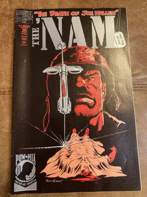 The ‘Nam #58 (1991) Marvel Comic Book Death Of Joe Hallen Kubert Cover