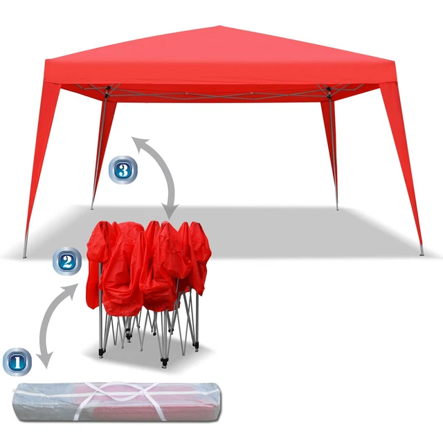 10x13' EZ Pop Up Gazebo Slant Leg Wedding Party Tent Steel Frame Folding Awning