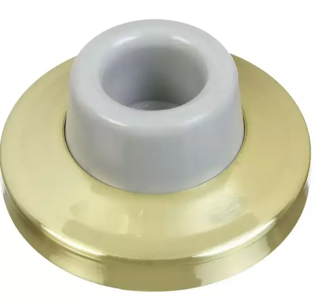 National Hardware N198-069 Concave Wall Door Stop 2-3/8 Inch Bright Solid Brass