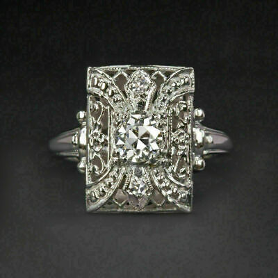 3 Ct Round Cut Lab-Created Diamond Victorian Ornate Filigree Style Vintage Rings