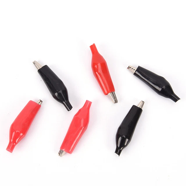 10x piccolo stivale isolante metallo clip alligatore prova elettrica coccodrillo cl */t