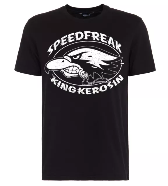 King Kerosin Speedfreak T-Shirt Rockabilly Motiv Biker Oldschool Greaser Schwarz