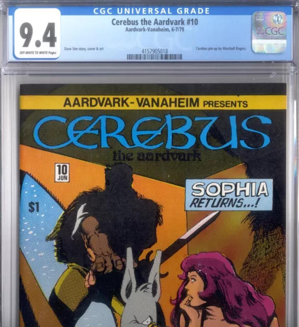PRIMO:  CEREBUS #10 RED SOPHIA htf high-grade Dave SIM NM 9.4 CGC 1979 comics