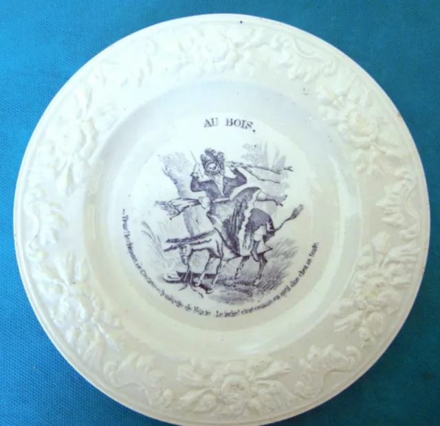 Assiette humoristique en céramique de Gien Au bois (Ref 2960)