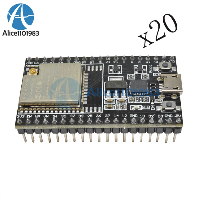 Carte De Développement ESP32-DevKitC Avec Antenne - ESP32-WROOM-32U, Compatible Arduino, WiFi/Bluetooth