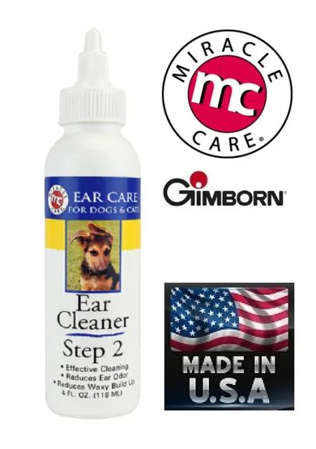 Gimborn Miracle Care STEP 2 R-7 EAR CLEANER Wash Pet Dog Puppy Cat Grooming*4 oz