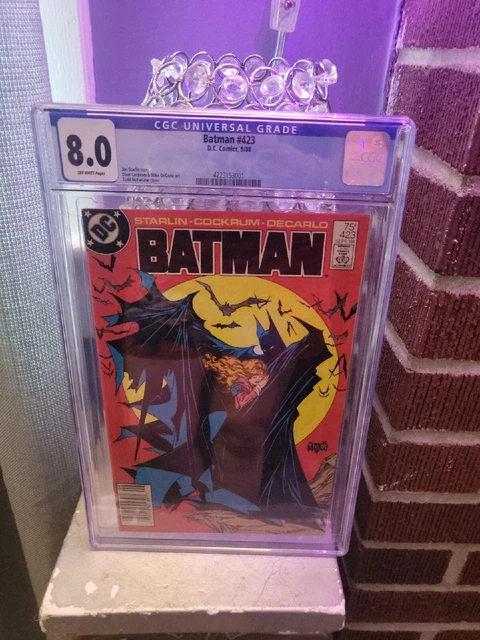 RARE Batman #423 1st Print, Newsstand 1988 CGC Grade 8.0 Key McFarlane Cover HTF