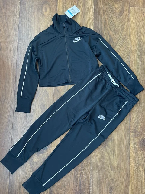 Nuova tuta Nike air girls nera 2 pz taglia M 10-12 anni 137 cm-146 cm