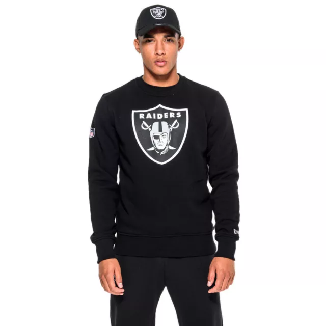 NEW ERA Felpa UOMO Girocollo NFL Mens "Team Logo Crew" LAS VEGAS RAIDERS Nuova