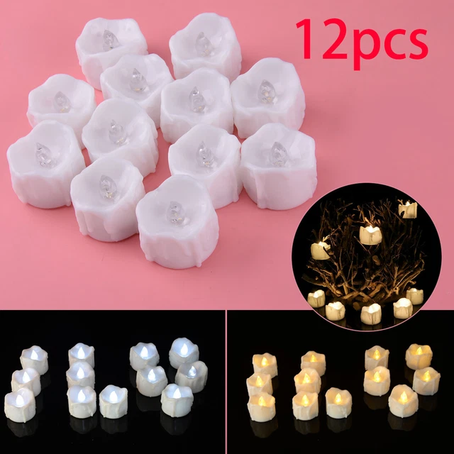 12pcs Flameless Votive Christmas Candles Battery Flickering LED Tea Light
