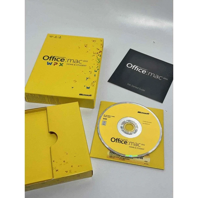 MS Microsoft Office MAC 2011 Home and Student Family Pack Full Retail Box Key
