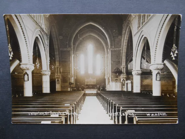 Interior St Johns Church WEST EALING Middlesex - WHA RP c1914 Burnt Down