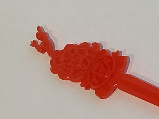 TWA Trans World Airlines swizzle stick cocktail stirrer - SPAIN - red
