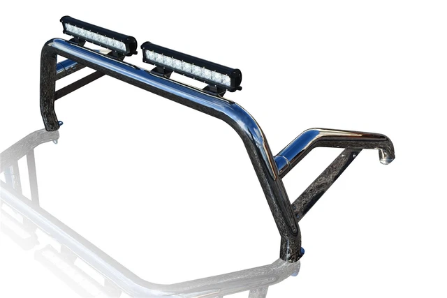 To Fit 2016+ Isuzu D-Max / Rodeo Stainless Steel Sport Roll Bar + LED Light Bars