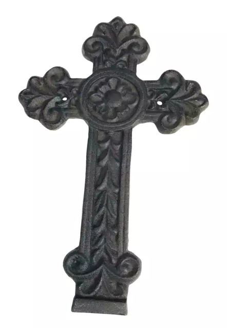 Large Metal Wall Cross Rustic Distressed Western core floral Gothic Farm 10 inch