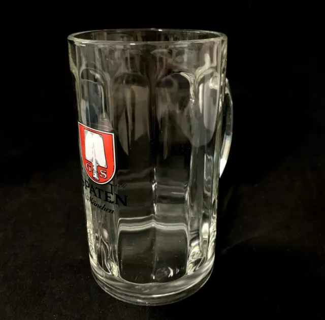 Spaten Munchen Paneled Glass Beer Mug Rastal Germany Stein 0.5 Liter