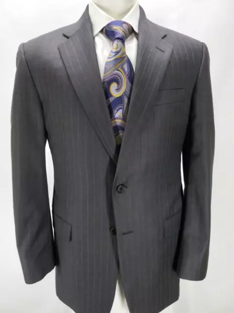 HICKEY FREEMAN "Madison" fit gray Loro Piana fabric pinstripe suit 40 R Mint J75