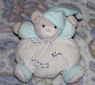 Kaloo L DOUDOU  KALOO OURS BLEU GRIS NOIR RAYE 4 NOEUDS 25CM NEUF !!!! 