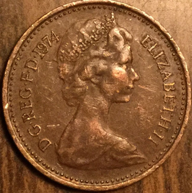 1974 Uk Gb Great Britain New 1/2 Penny Coin