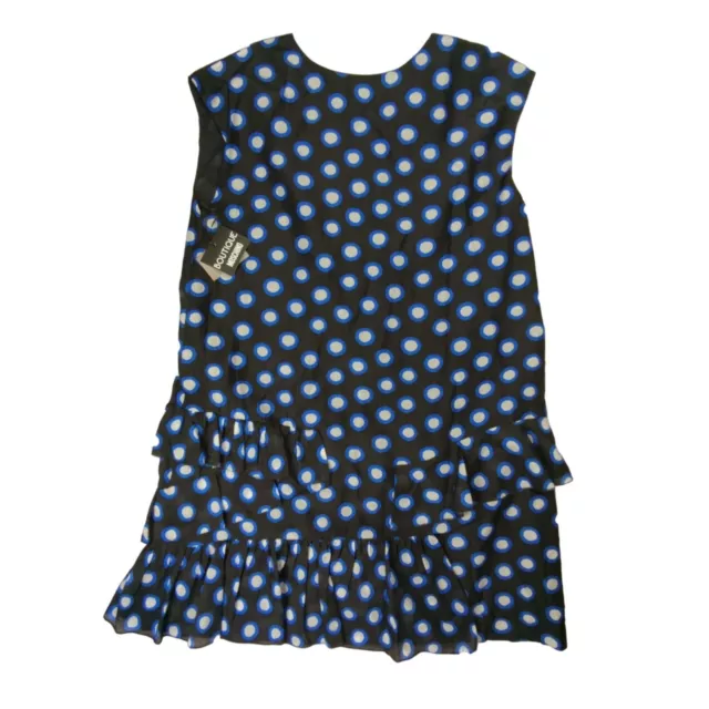 Moschino Boutique Black Dotted Cotton/Silk Sleeveless Dress, Women's XL 2