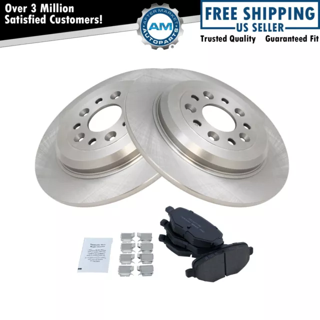 Rear Brake Rotors & Ceramic Brake Pads Kit For 09-19 Ford Taurus Explorer Flex +