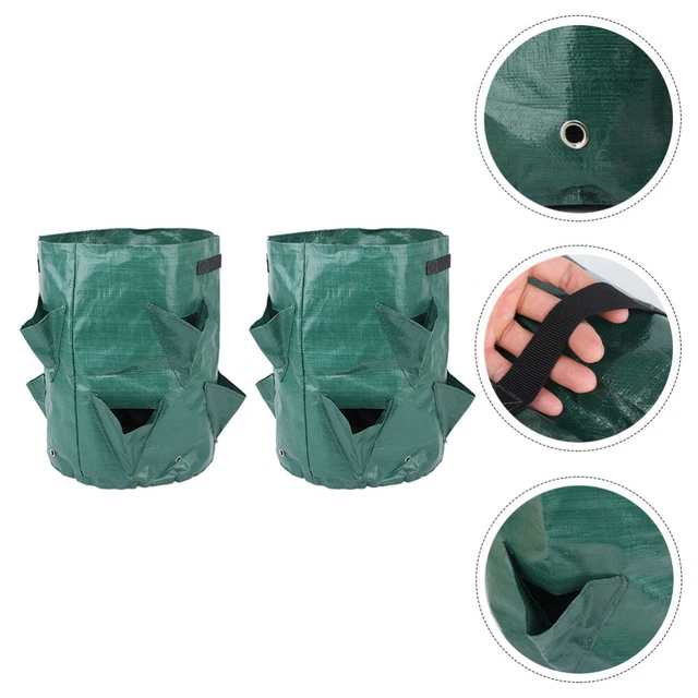 2 Pcs Garden Planting Bag Strawberry Grow Bags Indoor Planters Flowerpot