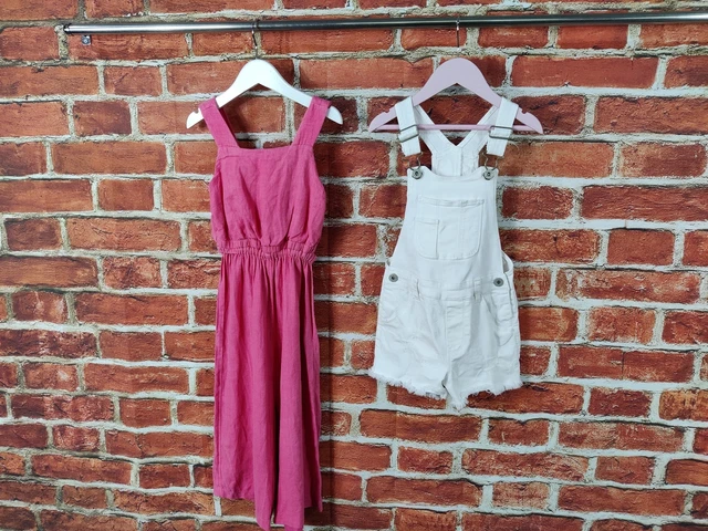 Tuta Corta Bambina Età 5-6 Anni Zara Bluezoo Bianco Denim Tuta 116Cm