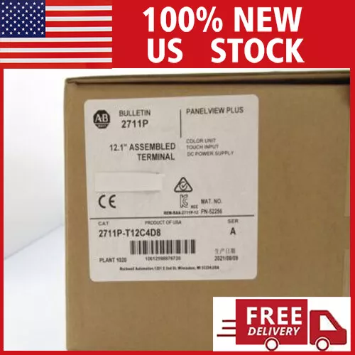 New Factory AB 2711P-T12C4D8 2711P-T12C4D8 PanelView Plus 12.1" Sealed In Box