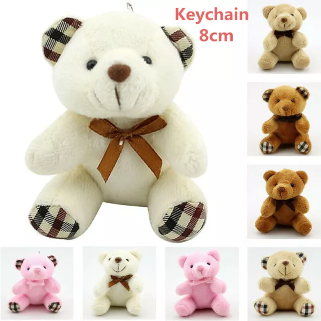 Small Mini Teddy Bear Stuffed Animal Doll Plush Soft Toy Kids Gift Keychain`UK