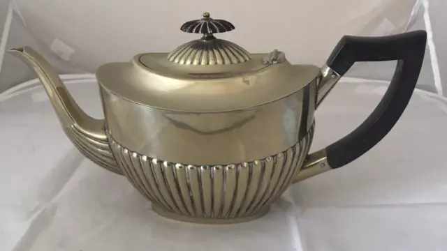 Tea Pot Coffee Semi Fluted Silver Plated Henry Hobson & Sons Free Postage