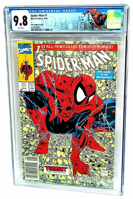 Spider-Man #1 CGC 9.8 Marvel 1990 Poly-Bagged Edition! White Pages! M7 312 cm