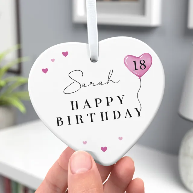 Personalised 13th 16th 18th 21st Birthday Gifts Girl Ceramic Heart With Gift Bag