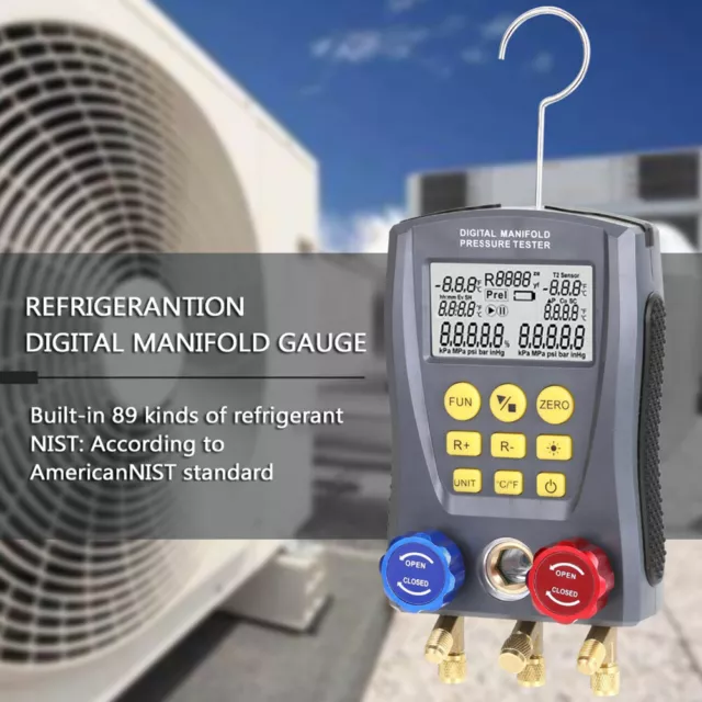 Digital Manifold Gauge with Display Pressure Manifold Tester for Air Conditioner 2