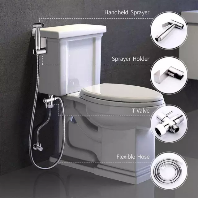 Handheld Douche Bidet Toilet Jet Spray Muslim Hygienic Shattaf Shower Kit US